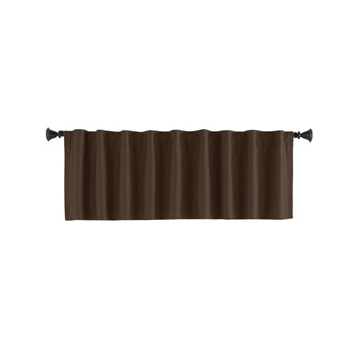 Style Selections Bernard 15-in Dark Brown Polyester Back Tab Valance in ...