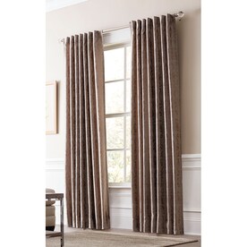 allen + roth Volney 84-in Taupe Polyester Light Filtering Standard Lined Single Curtain Panel