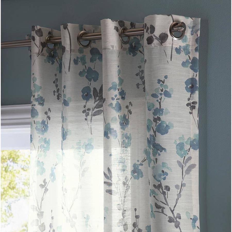 Allen Roth Candian 84 In Blue Polyester Semi Sheer Single