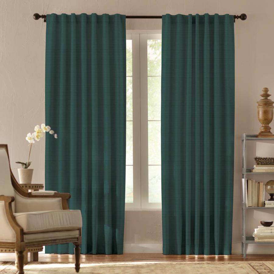 Springmaid Tonaby 95 In L Teal Lined Curtain Panel At