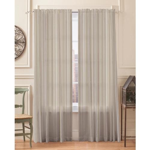 Springmaid Sheer Stripe 108-in Taupe Polyester Light Filtering Single ...