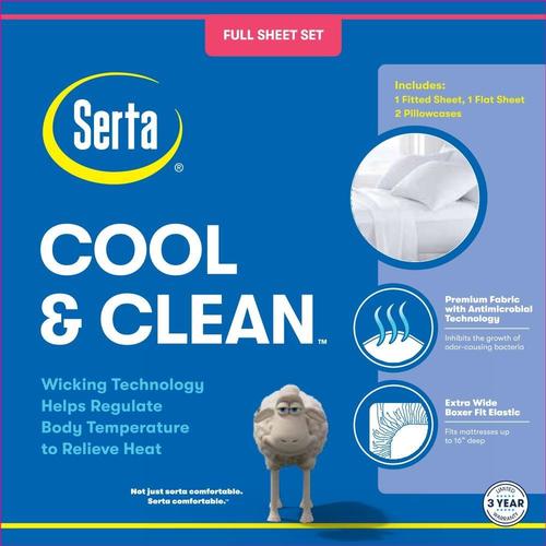 Serta Cool and Fresh Set Full Microfiber Bed Sheet in the Bed Sheets ...