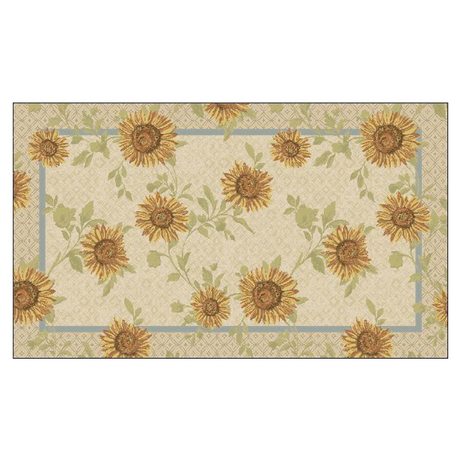 Brumlow Home 20 X 34 Honey Gold Delicate Sunflower Area Rug At
