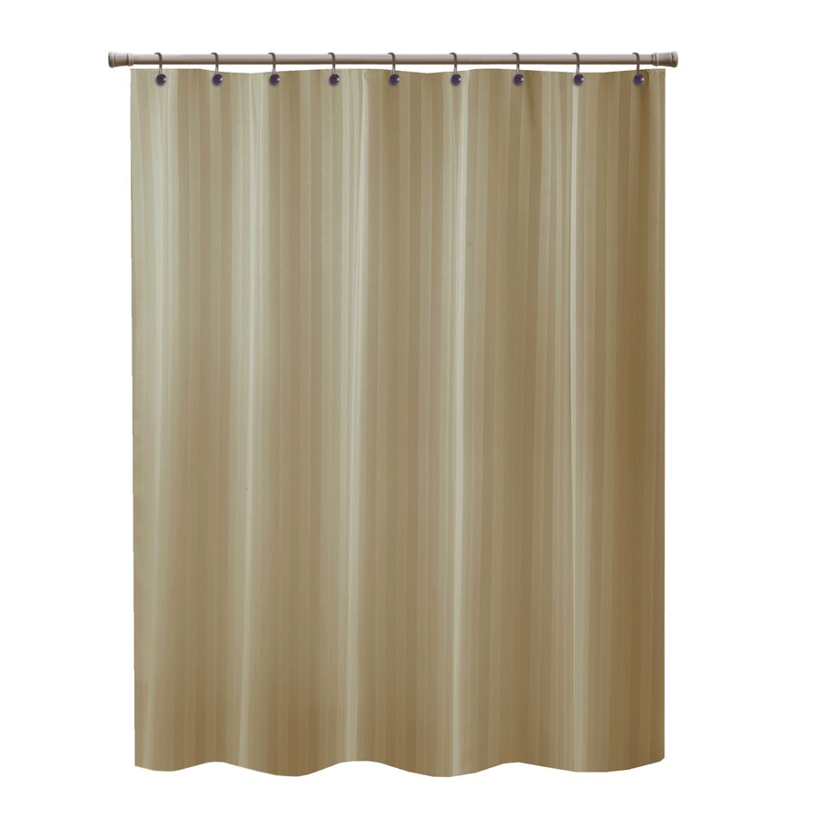 allen + roth Townsend Polyester Taupe Striped Shower Curtain in the