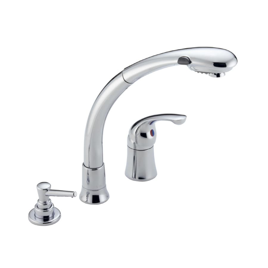 Delta 476 Waterfall Chrome Single-Handle Kitchen Faucet with Pull-Out Spray