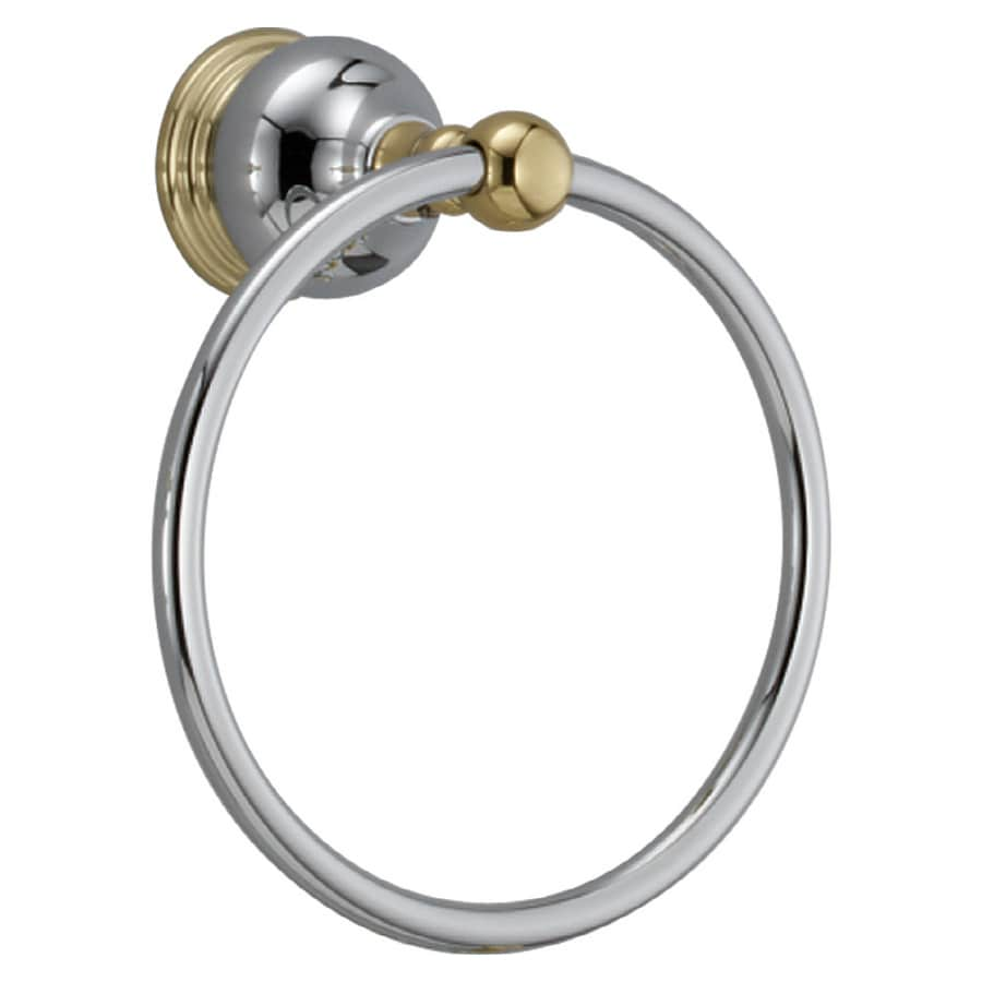 Delta Traditional Chrome/Polished Brass Towel Ring at Lowes.com