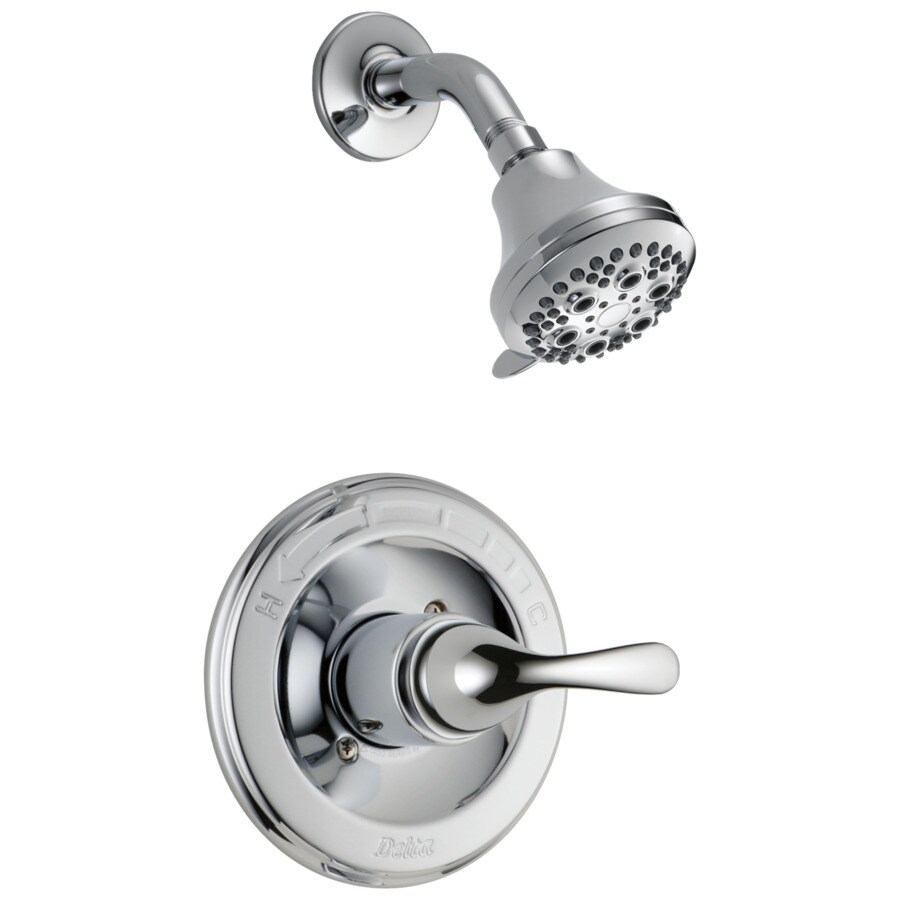 Delta T13220 Classic Chrome 1-Handle WaterSense Shower Faucet Trim Kit with Single Function Showerhead