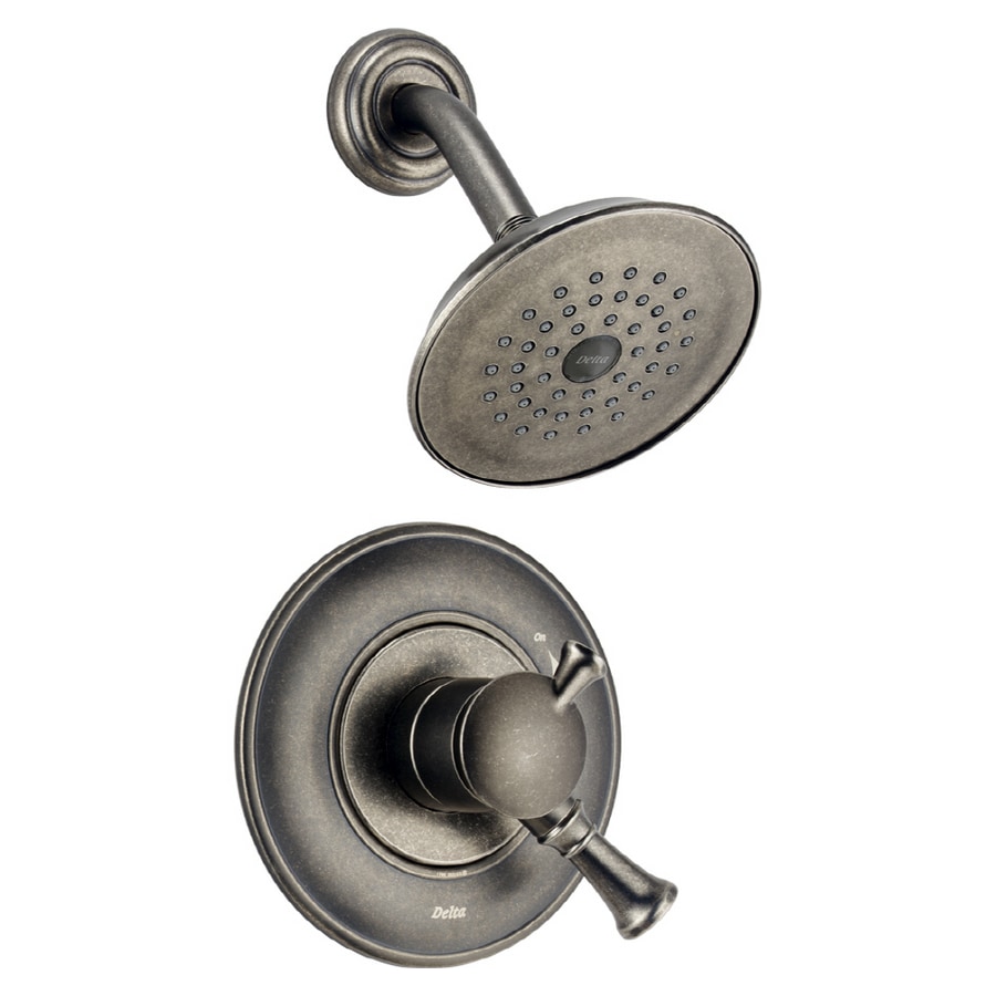 Delta T17240-PT Lockwood Aged Pewter 1-Handle Shower Faucet with Single Function Showerhead