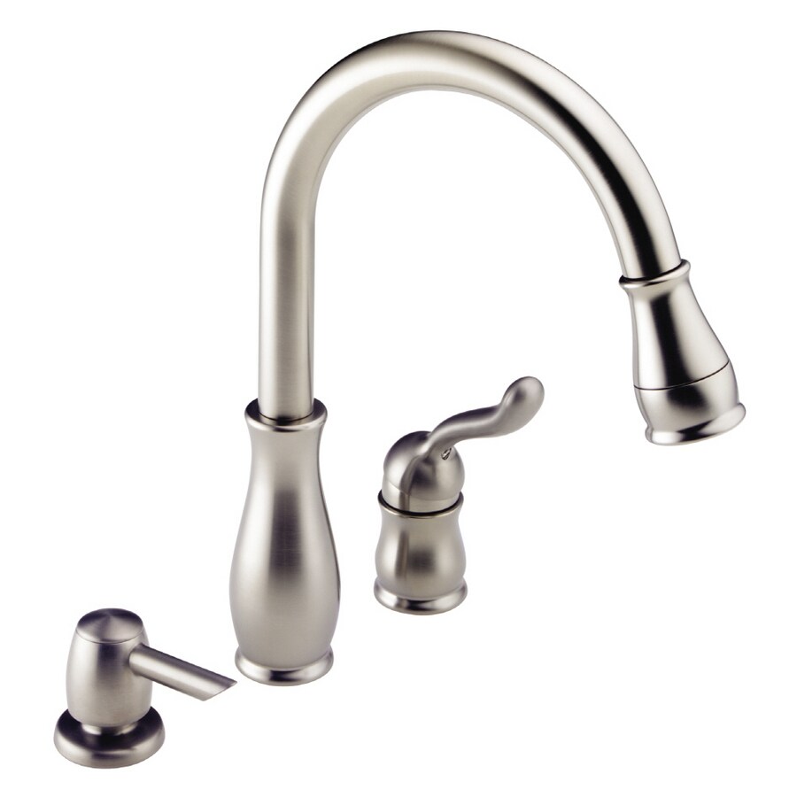 Delta Stainless Steel Kitchen Faucet With Pull Down Spray At Lowes Com