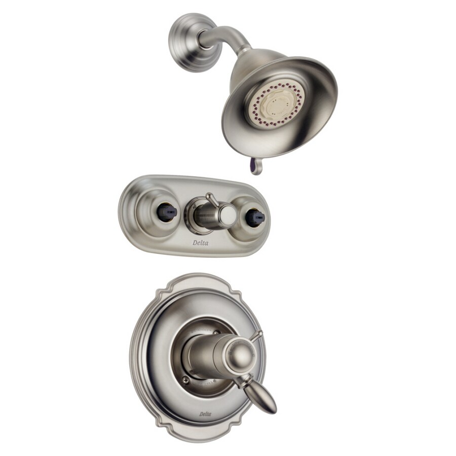 Delta T18T255-SS Victorian Stainless Steel Single-Handle Jetted Shower Trim with Multi-Function Showerhead
