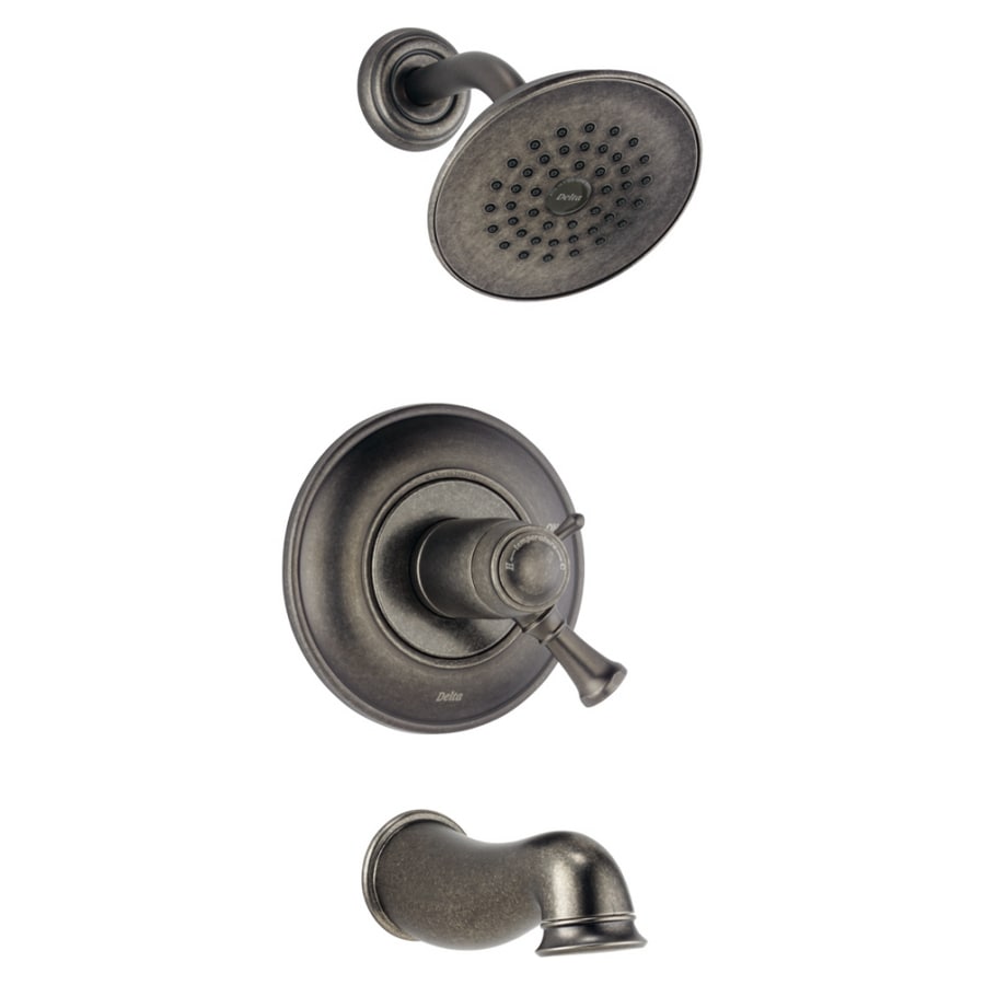 Delta T17T440-PT Lockwood Aged Pewter 1-Handle Tub & Shower Faucet with Single Function Showerhead