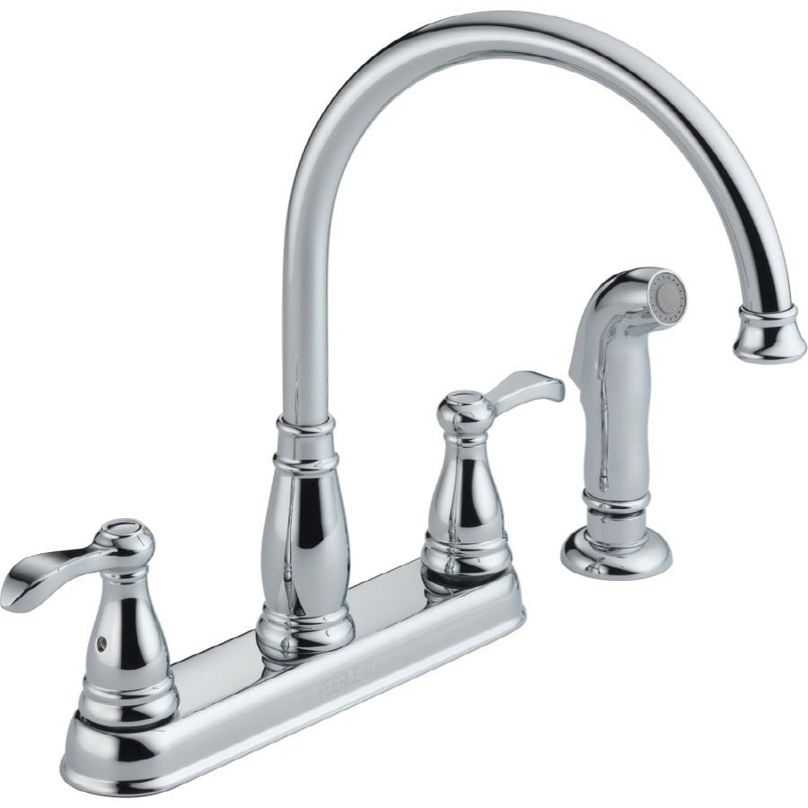 Shop Peerless Chrome 2-Handle High-Arc Kitchen Faucet with Side Spray ...