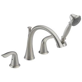 Shop Bathtub Faucets at Lowes.com  Delta Lahara 2-Handle Adjustable Deck Mount Bathtub Faucet