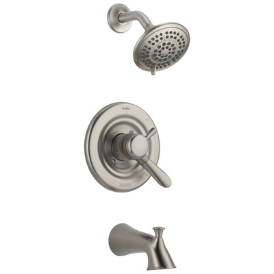 Delta Lahara Stainless 1 Handle Bathtub And Shower Faucet At Lowes Com