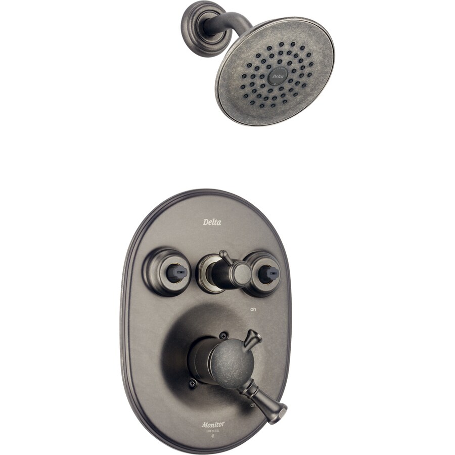 Delta Lockwood Aged Pewter 1Handle Shower Faucet with Rain Showerhead