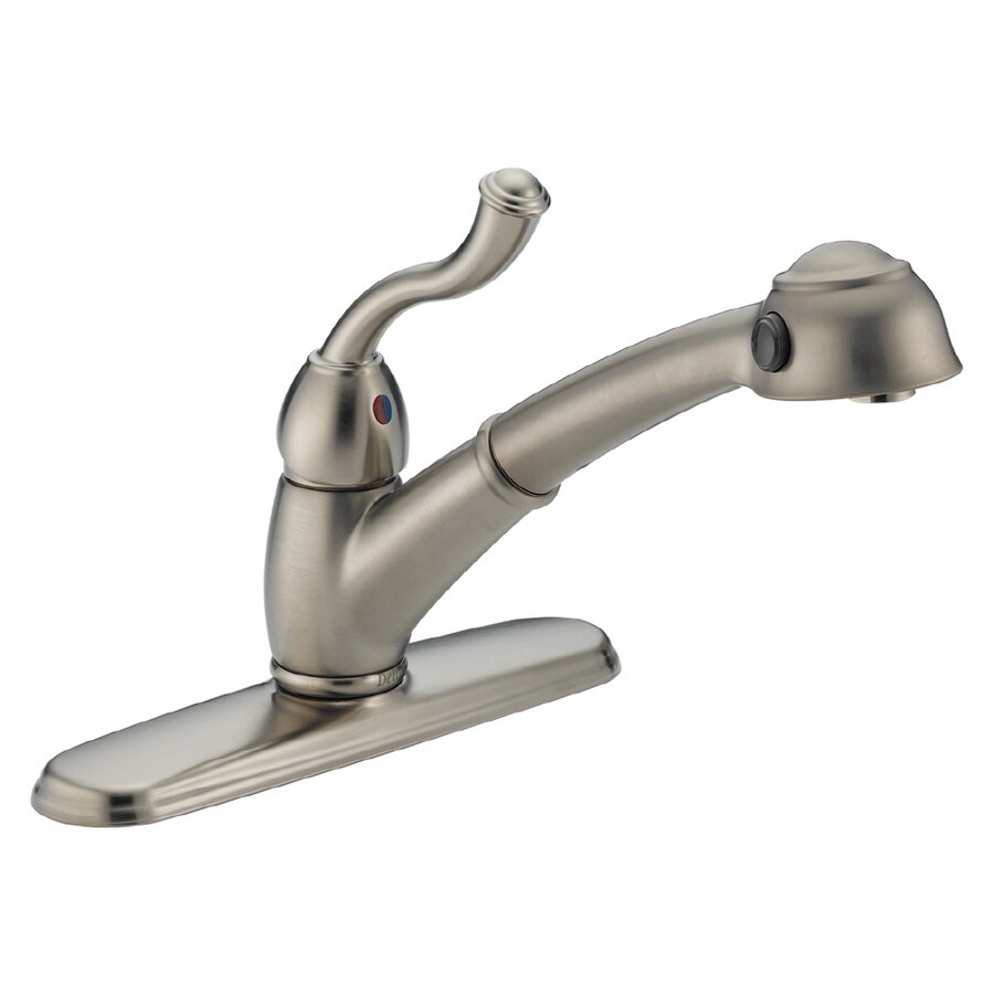 Delta Saxony Stainless Steel Single Handle Kitchen Faucet With