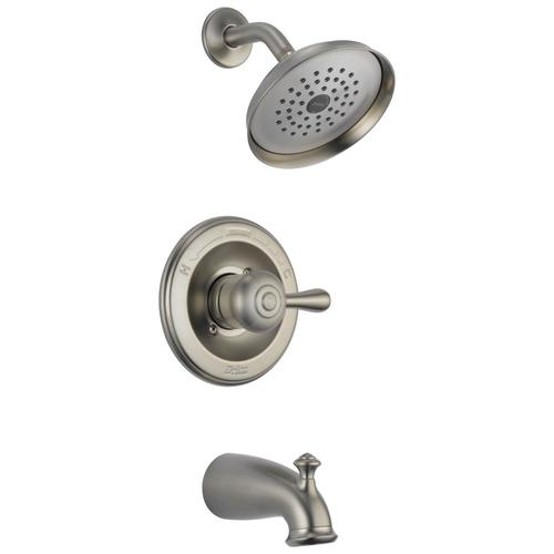 Delta Leland Stainless 1-Handle Bathtub and Shower Faucet ...