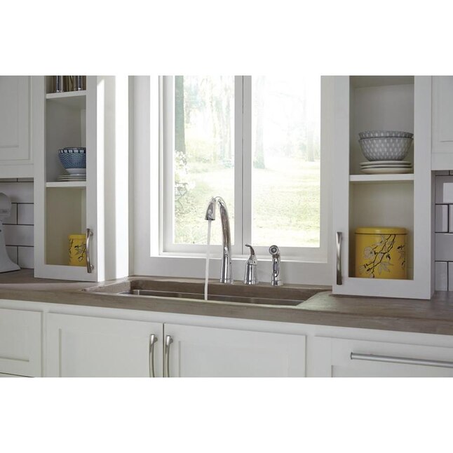 Delta Pilar Waterfall Chrome 1-Handle Deck-Mount High-Arc Handle Kitchen Faucet Delta Pilar Waterfall Chrome 1-Handle Deck-Mount High-Arc Handle Kitchen Faucet