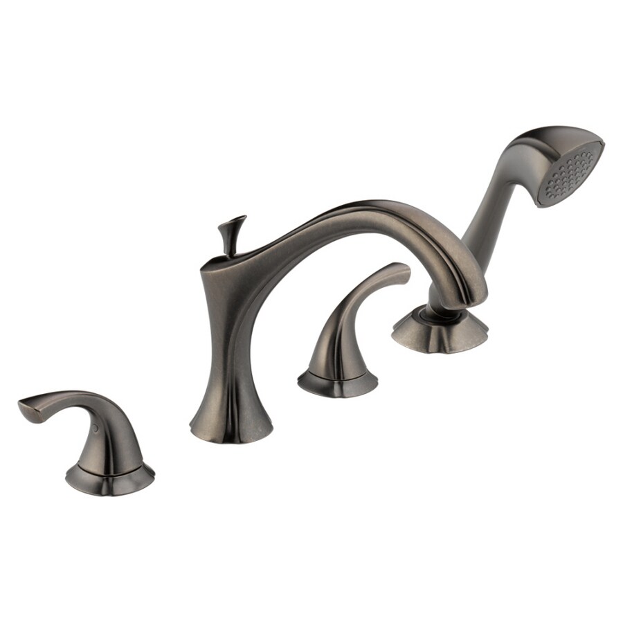 Delta Addison Pewter 2Handle Bathtub Faucet Trim Kit with Handheld