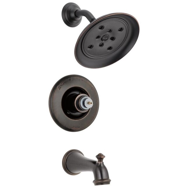 Delta T14455-RBH2OLHP Victorian Venetian Bronze 1-Handle Tub & Shower Faucet Trim Kit with Single-Function Showerhead