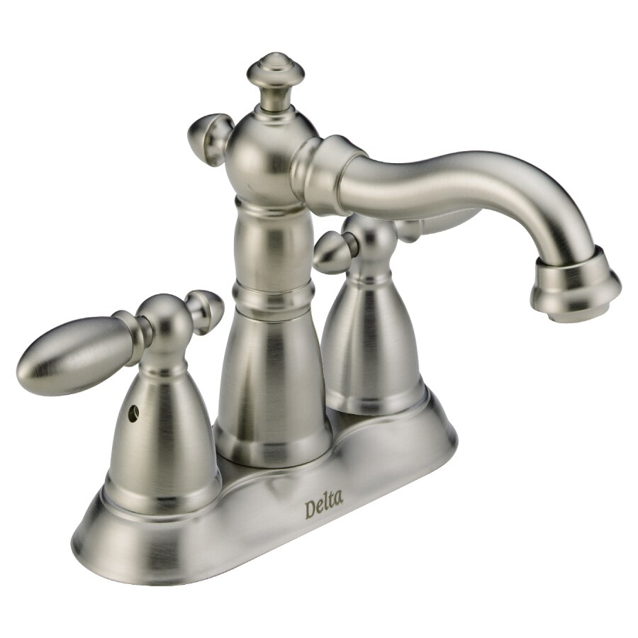 Delta Victorian Stainless 2 Handle 4 In Centerset WaterSense Bathroom   034449598712 