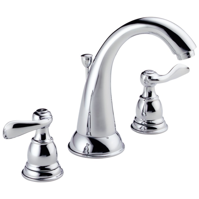 Delta B3596LF Windemere with Metal Drain Chrome 2-Handle Widespread WaterSense Bathroom Faucet (Drain Included)
