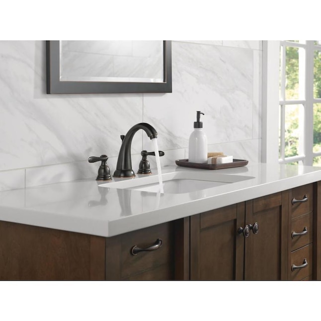 Delta Addison Venetian Bronze 2-handle Widespread WaterSense Bathroom Sink Faucet with Drain Delta Addison Venetian Bronze 2-handle Widespread WaterSense Bathroom Sink Faucet with Drain