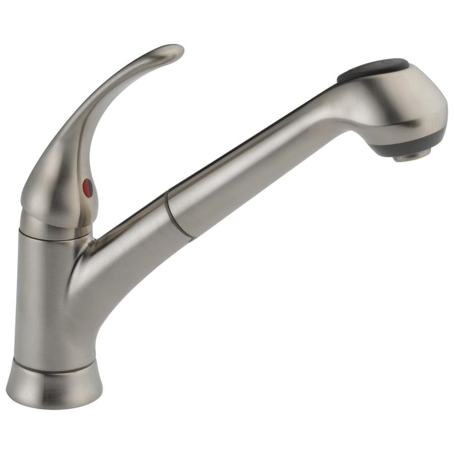 Shop Delta Classic Stainless 1 Handle Pull Out Kitchen Faucet At