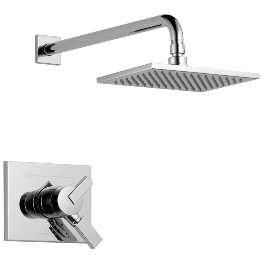 Delta T17253 Vero Chrome 1-Handle Shower Faucet Trim Kit with Rain Showerhead