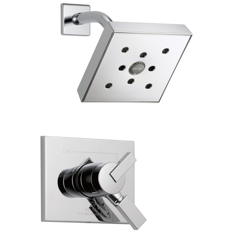 Delta T17253-H2O Vero Chrome 1-Handle WaterSense Shower Faucet Trim Kit with Rain Showerhead