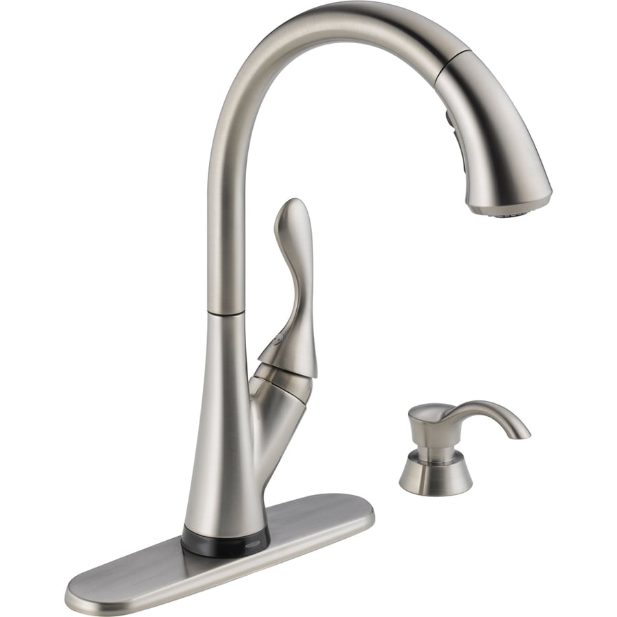 Delta Ashton Touch2o Stainless 1 Handle Deck Mount Pull Down Touch Kitchen Faucet Deck Plate 