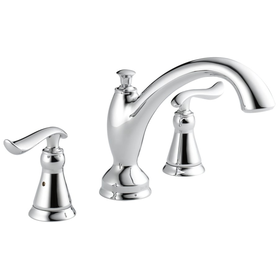 Delta T2794 Linden Chrome 2-Handle Adjustable Deck Mount Bathtub Faucet