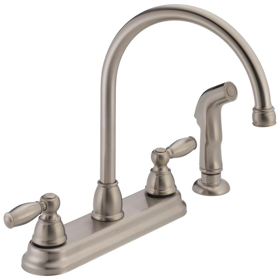 Peerless P299575LF-SS Stainless 2-Handle High-Arc Kitchen Faucet with Side Spray