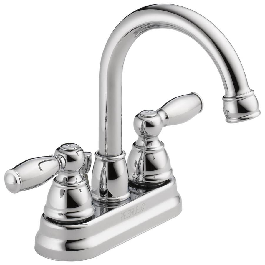 Peerless Apex Chrome 2-Handle 4-in Centerset WaterSense Bathroom Faucet  (Drain Included) at