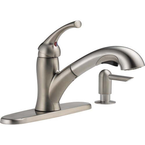 Peerless Stainless 1-Handle Deck-Mount Pull-Out Kitchen Faucet (Deck ...