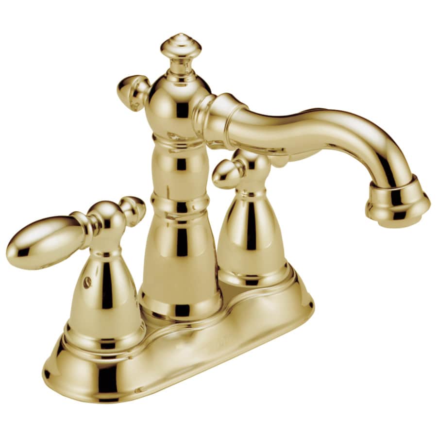 Delta Victorian Polished Brass 2-handle 4-in Centerset ...