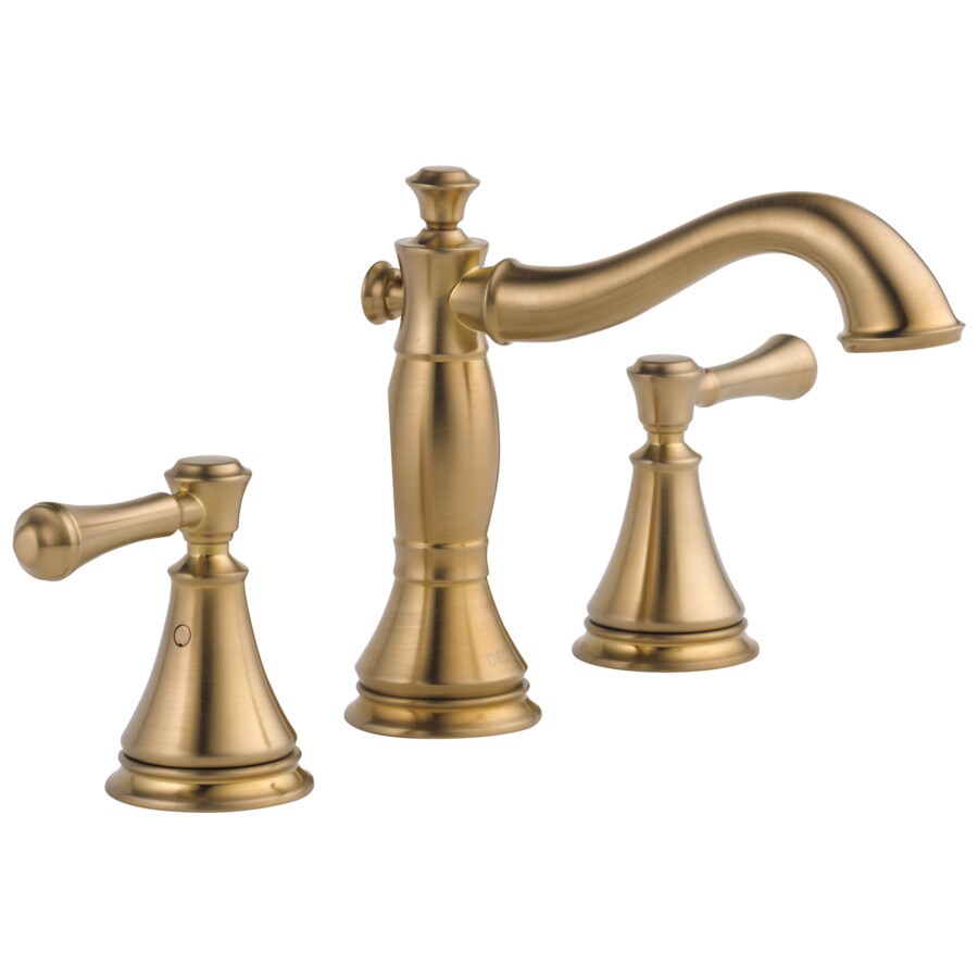 Delta Cassidy Champagne Bronze 2Handle Widespread WaterSense Bathroom