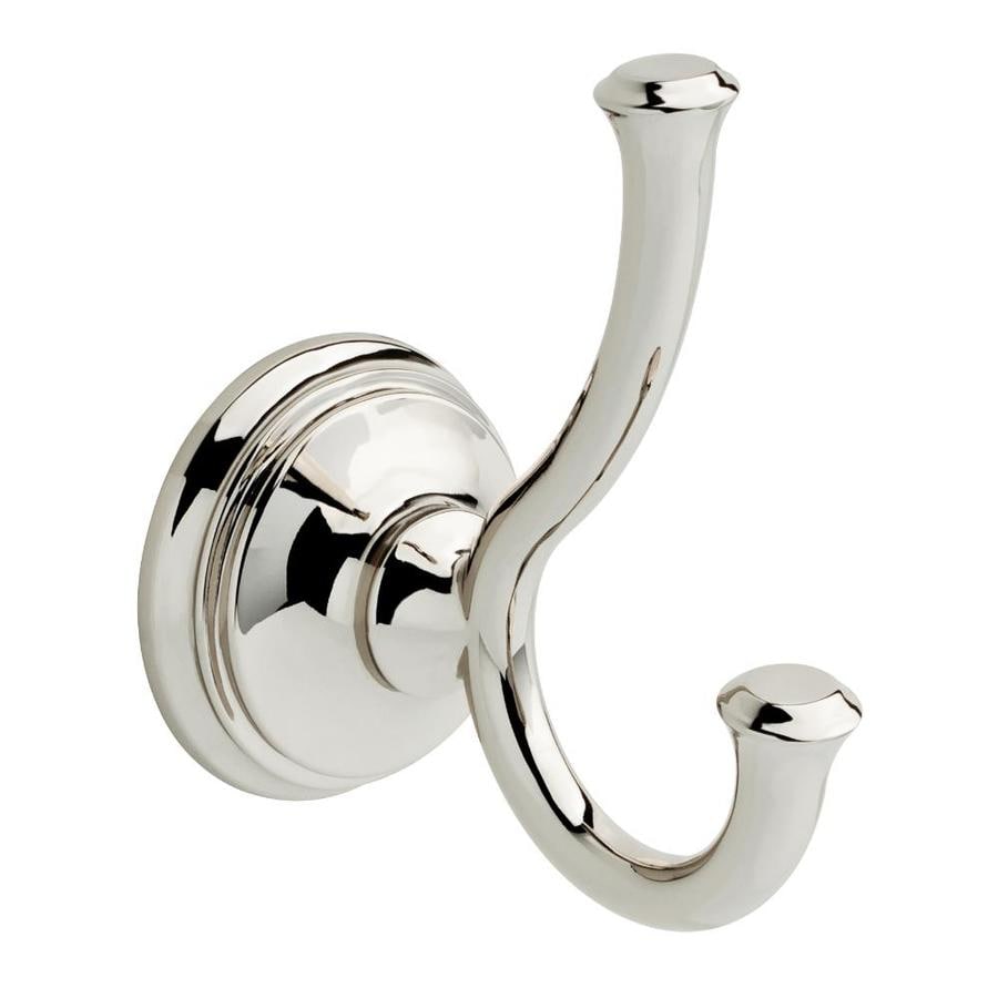 Delta Cassidy Double Hook Polished Nickel Towel Hook in the Towel Hooks