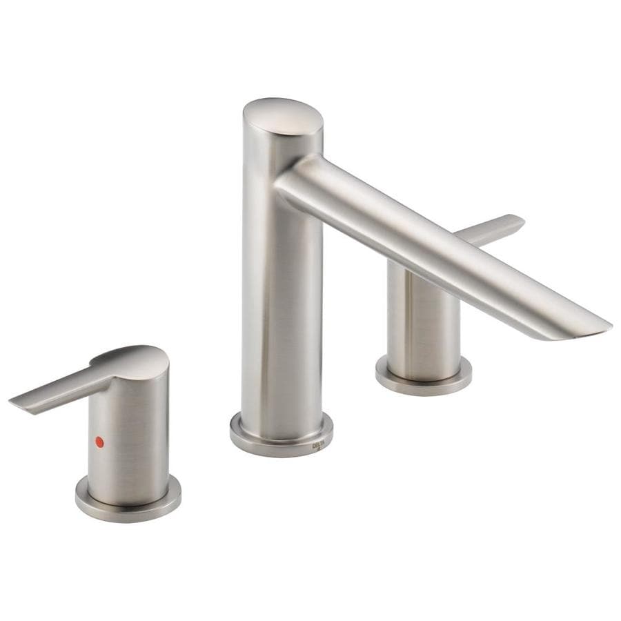 Delta Compel Stainless 2Handle Deck Mount Roman Bathtub Faucet at