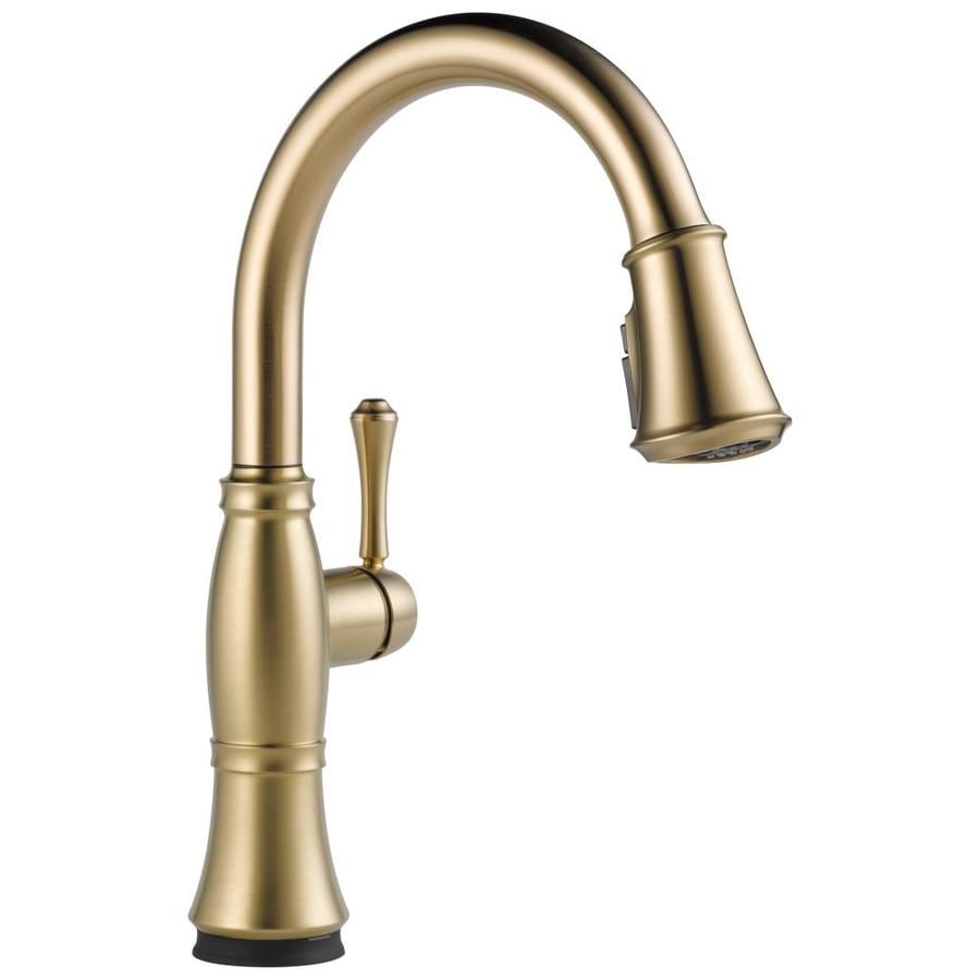 Delta Cassidy Touch2O Champagne Bronze 1-handle Deck Mount ...