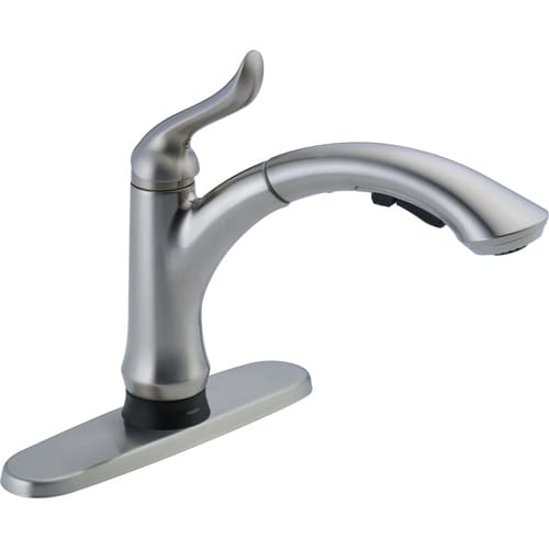 Delta Linden Touch2O Arctic Stainless 1-handle Deck Mount ...