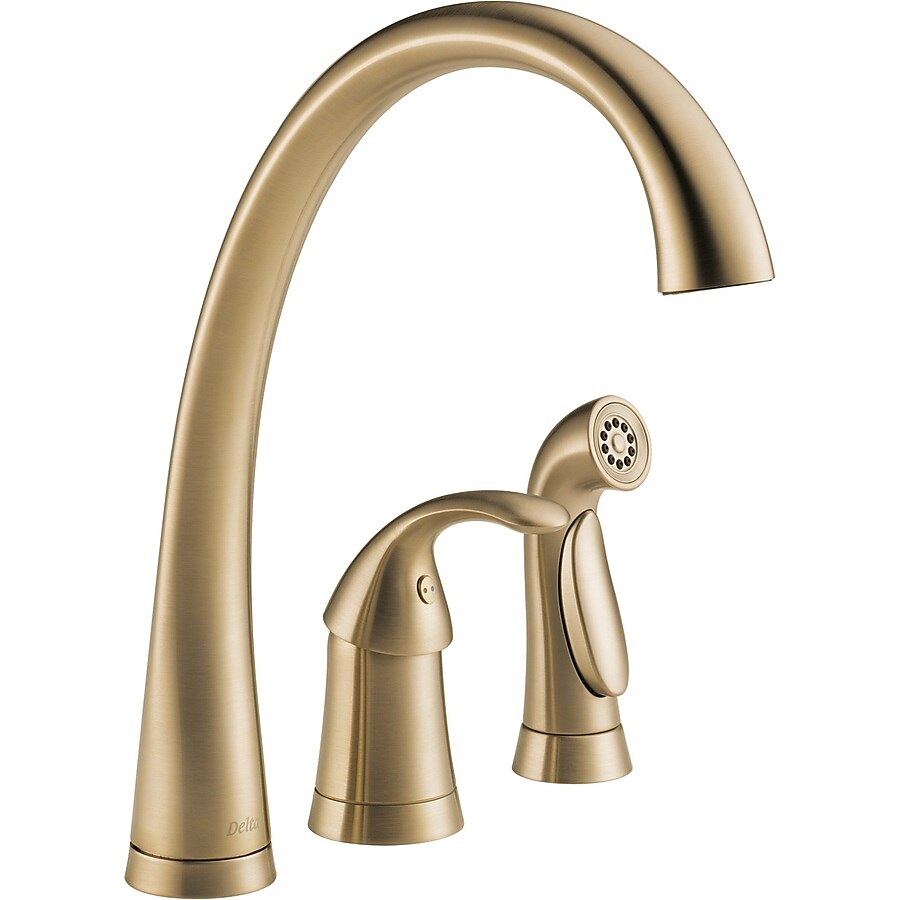 Delta Pilar Waterfall Chrome 1-Handle Deck-Mount High-Arc Handle Kitchen Faucet Delta Pilar Waterfall Chrome 1-Handle Deck-Mount High-Arc Handle Kitchen Faucet