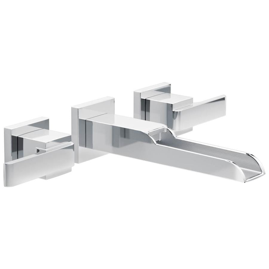 Delta Ara Chrome 2-Handle Widespread WaterSense Bathroom Sink Faucet at ...