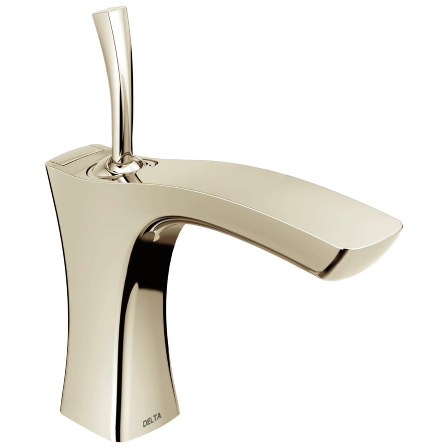 Delta Tesla Polished Nickel 1handle 4in Centerset WaterSense Bathroom Sink Faucet at