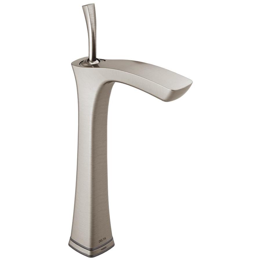 Delta Tesla Stainless 1handle 4in Centerset WaterSense Bathroom Sink Faucet at