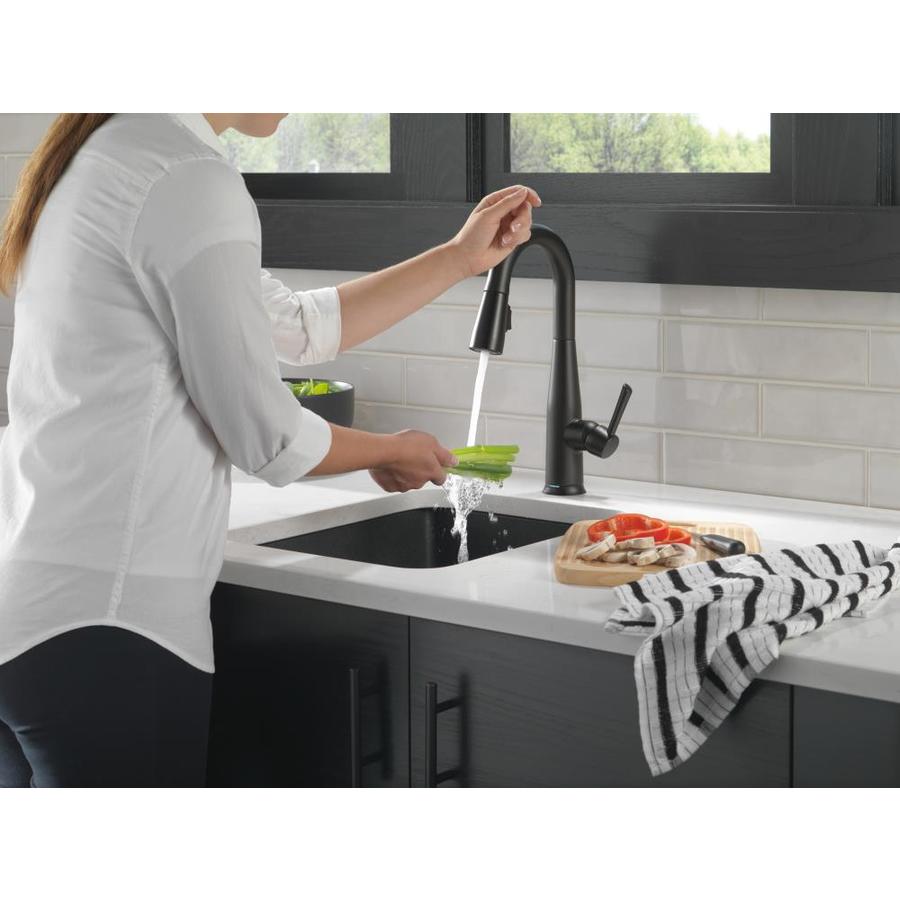 Delta Essa Touch2O Matte Black 1-Handle Deck-Mount Pull-Down Handle ...