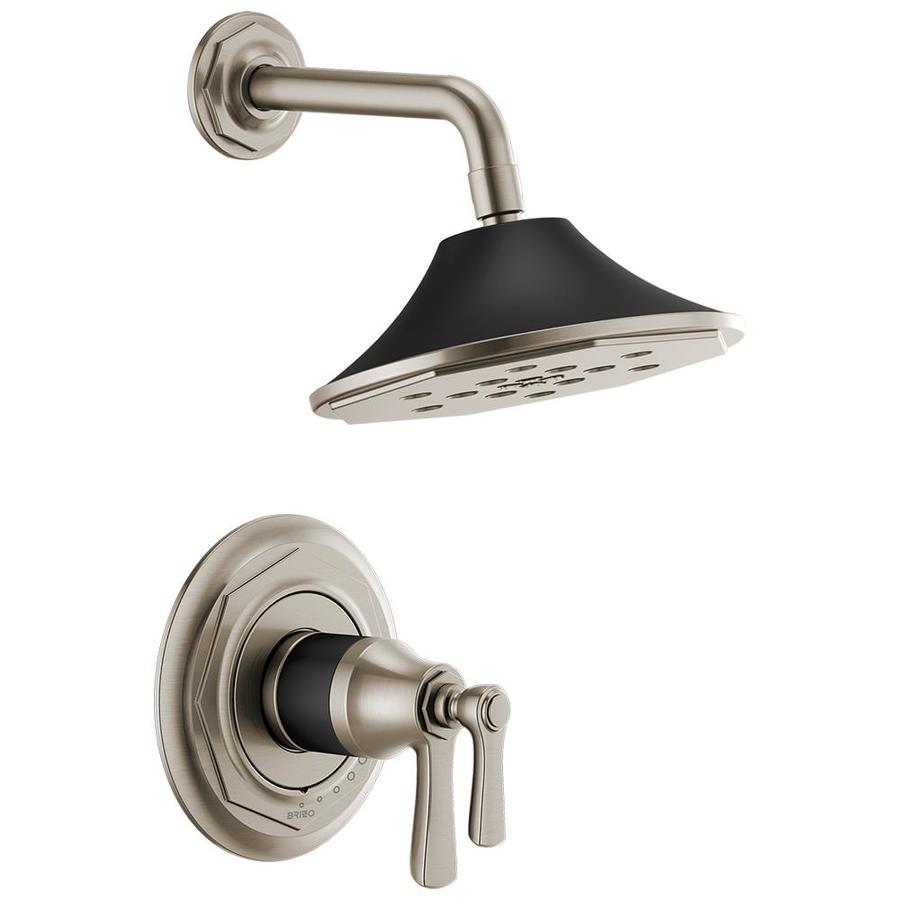 Brizo Rook Luxe Nickel/Matte Black 4Spray Rain in the Shower Heads