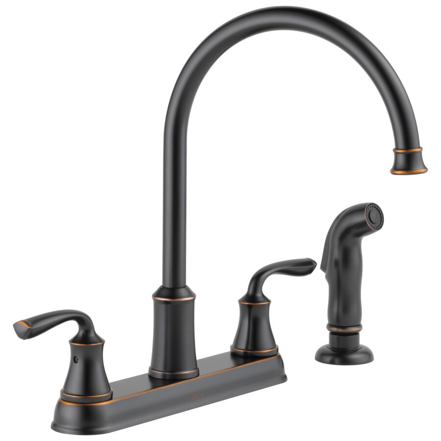 Delta Lorain Oil Rubbed Bronze 2 Handle Deck Mount High Arc Kitchen   034449796989 