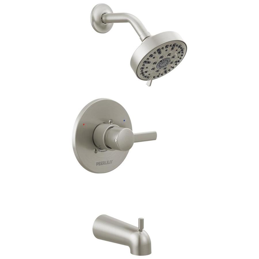 Peerless Apex Brushed Nickel 1-Handle Bathtub and Shower Faucet at ...