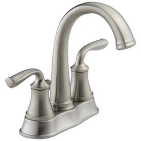 Delta Lorain Stainless 2-handle 4-in Centerset WaterSense Bathroom Sink Faucet with Drain